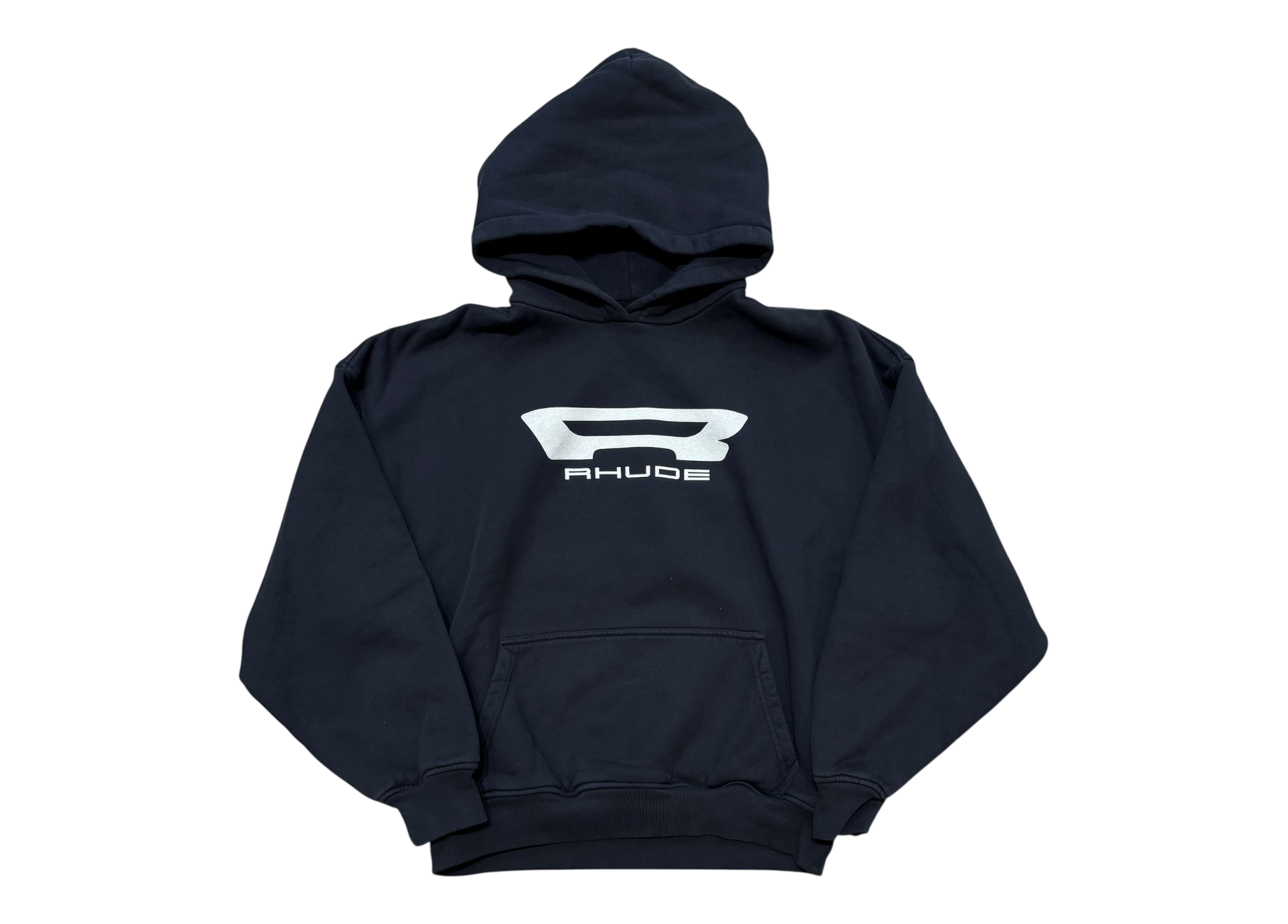 Rhude Hoodie Big Logo R Black COND NEW