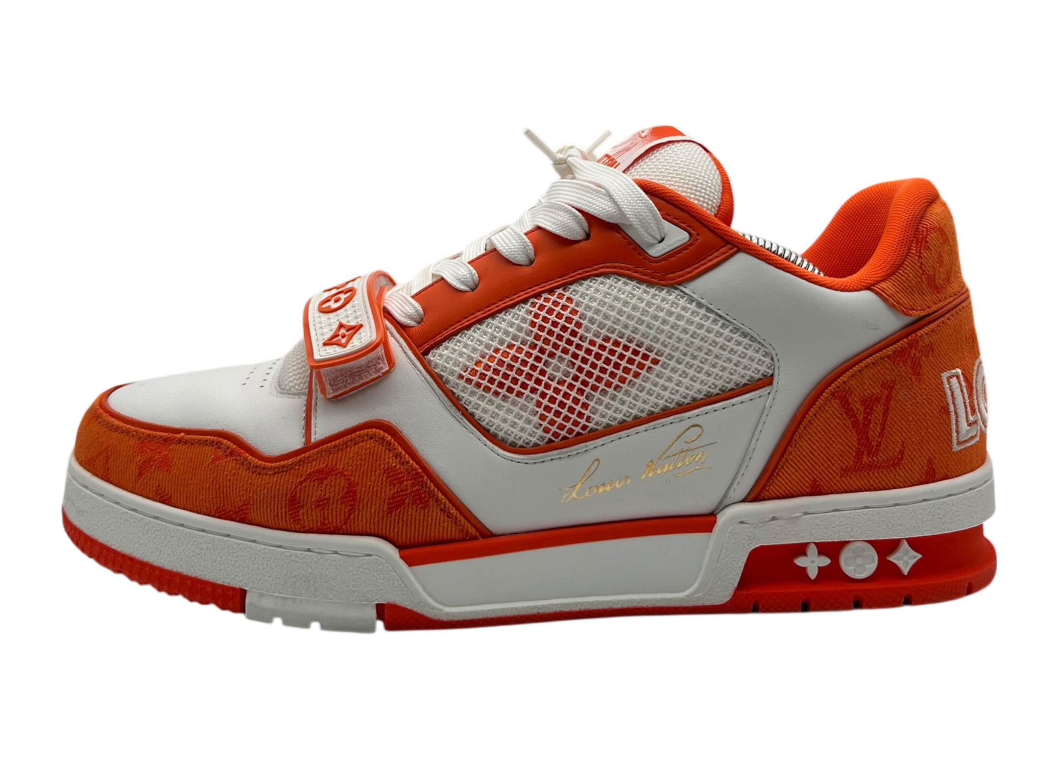 Louis Vuitton Trainer Denim Orange Strap COND 9.8/10 (NO BOX)