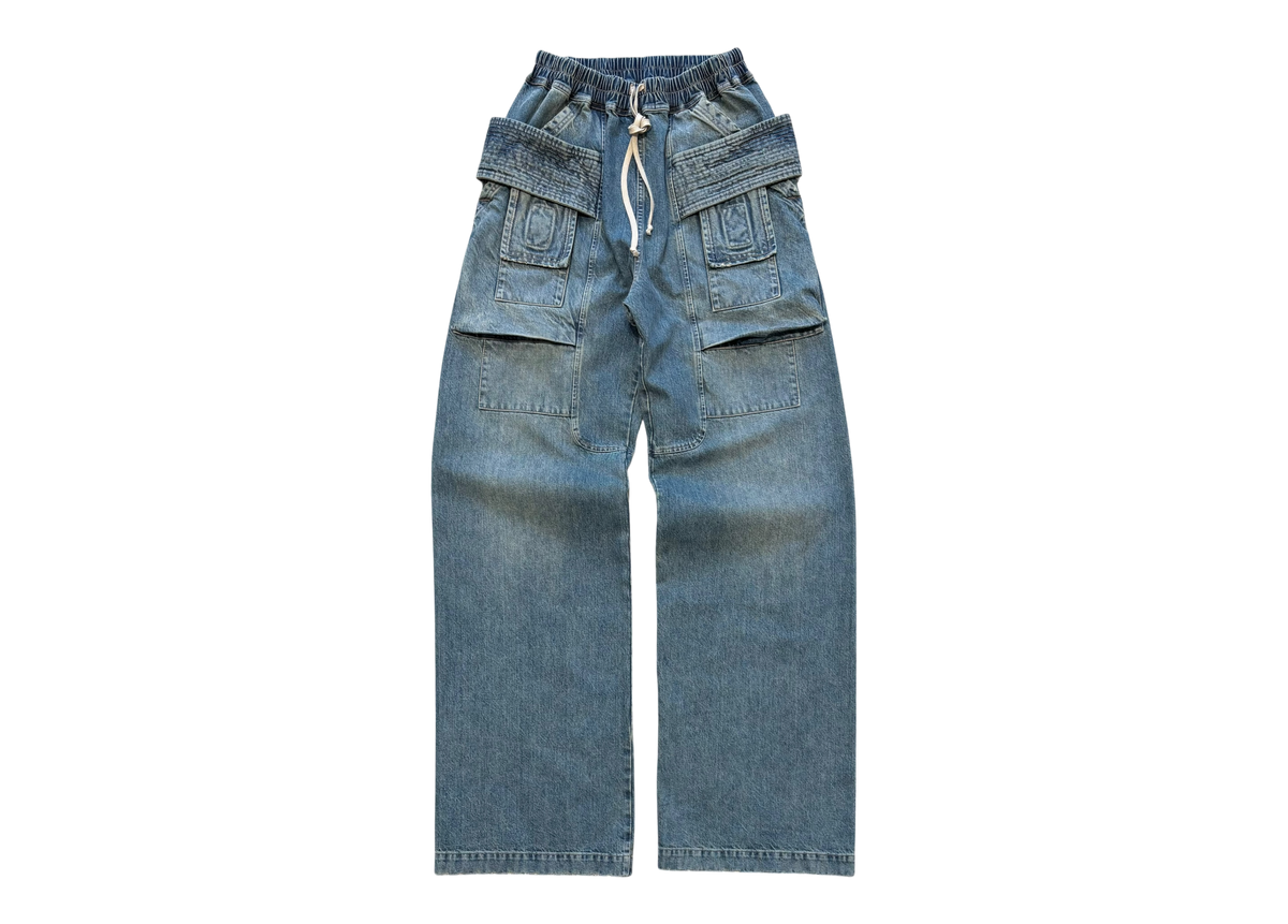 Rick Owens Denim Jeans Creatch Wide Cargo DRKSHDW