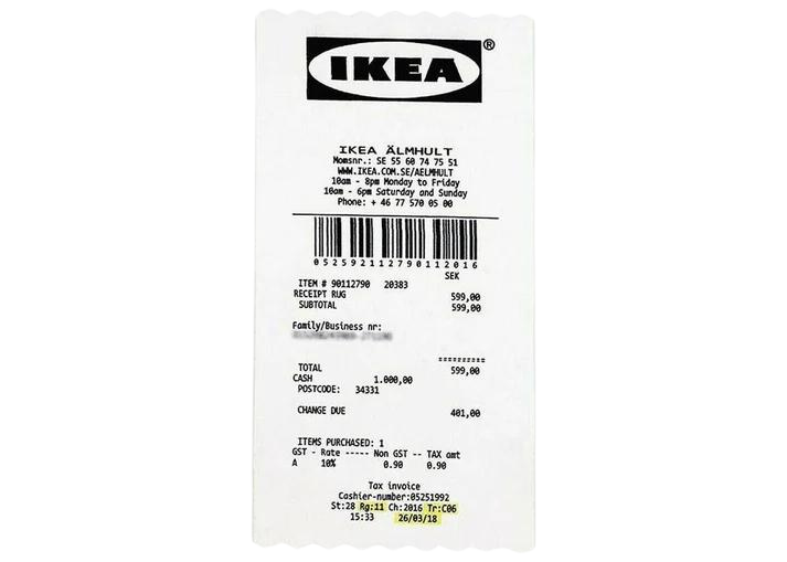 IKEA x Off-White 'RECEIPT' Rug Markerad Virgil Abloh